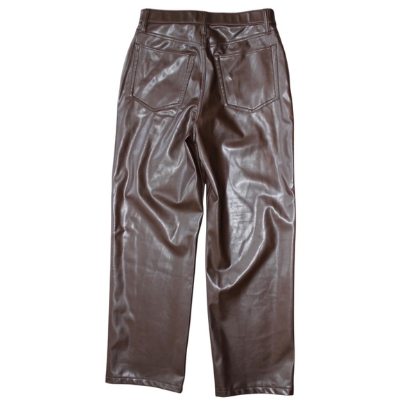 Abercrombie & Fitch High Rise Faux Leather Pants- Brown Curve Love Size 30 Short - Picture 8 of 16